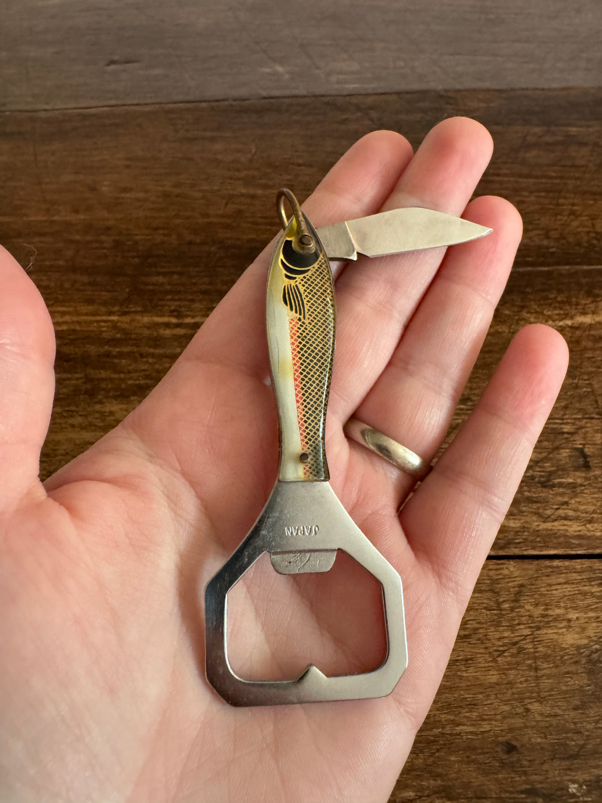Vintage Fish Shaped Pocket Knife with Bottle Opener