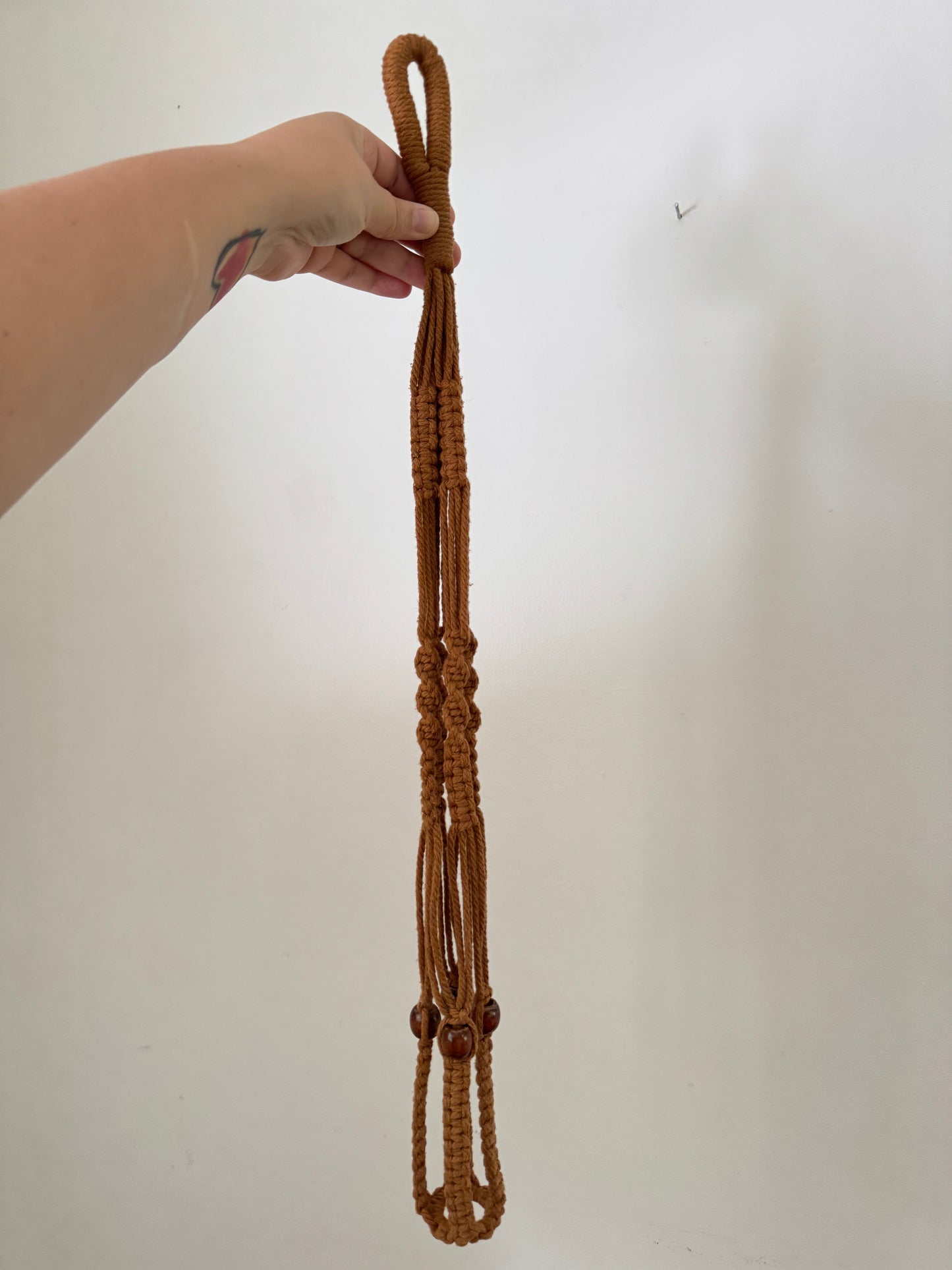 Brown Macrame Plant Pot Hanging Holder