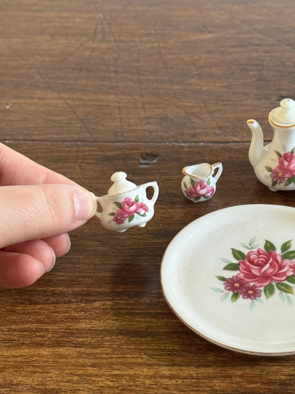 Vintage Miniature Bone China Brinton Mini Tea Set - Made in Taiwan