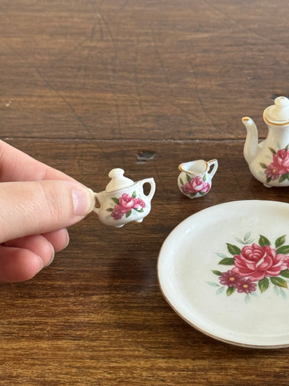 Vintage Miniature Bone China Brinton Mini Tea Set - Made in Taiwan
