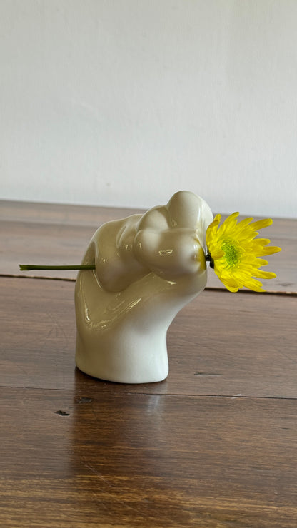 Ceramic Hand Holder - Single Stem Flower Holder
