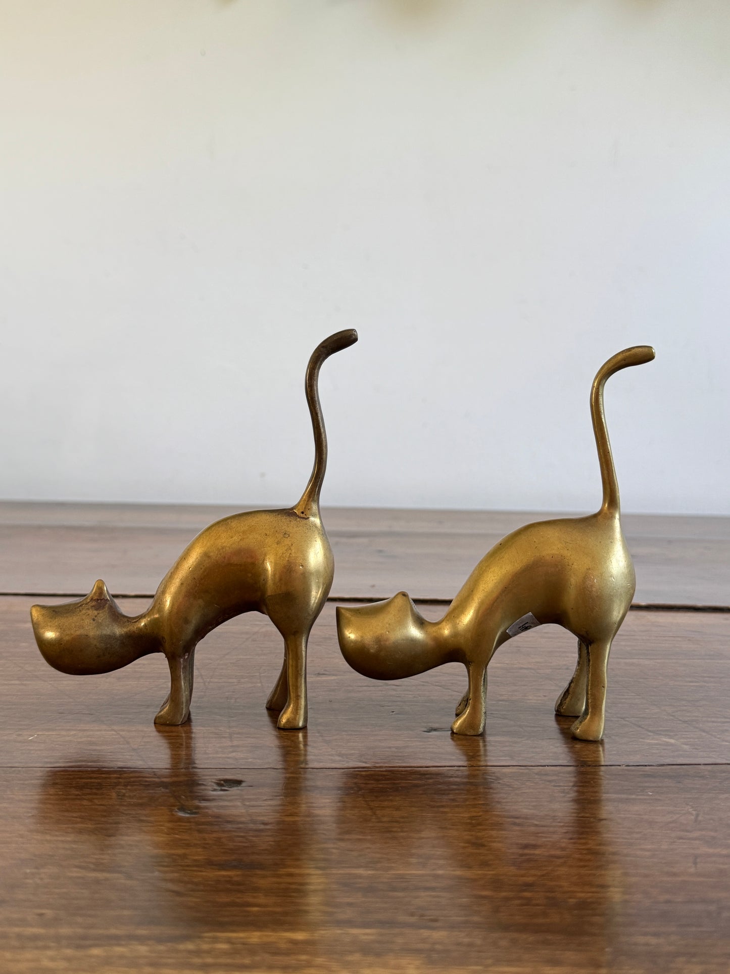 PICK ONE Vintage Brass Tail Up Cat Figurine - Cat Ring Holder