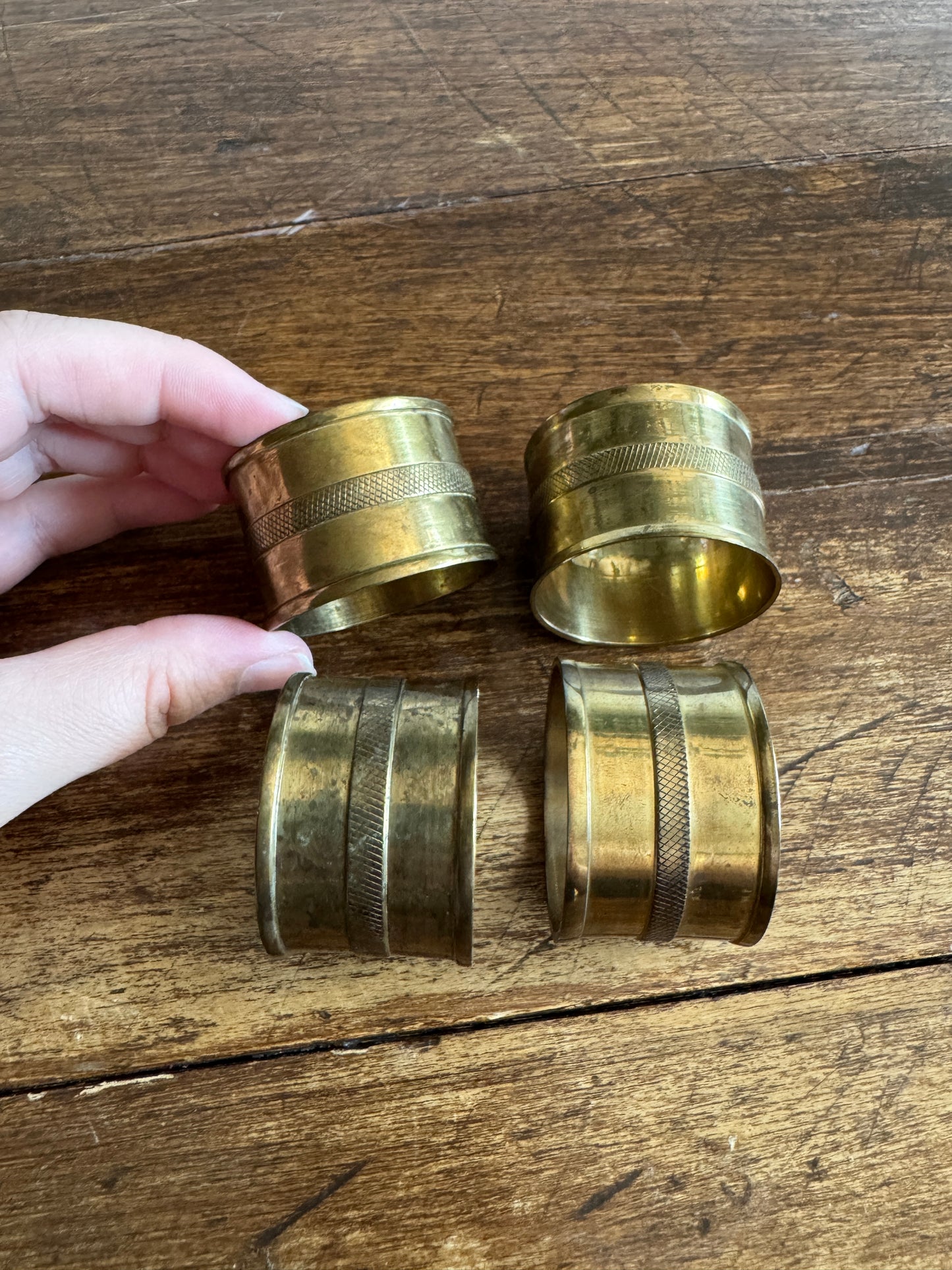 Brass Napkin Rings - Set of Four