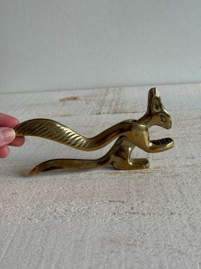 Vintage Brass Squirrel Nut Cracker - Cottage Nut Pressure Cracker