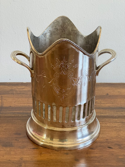 Vintage Silver Plated Bottle Holder Wine Caddy - Made in India