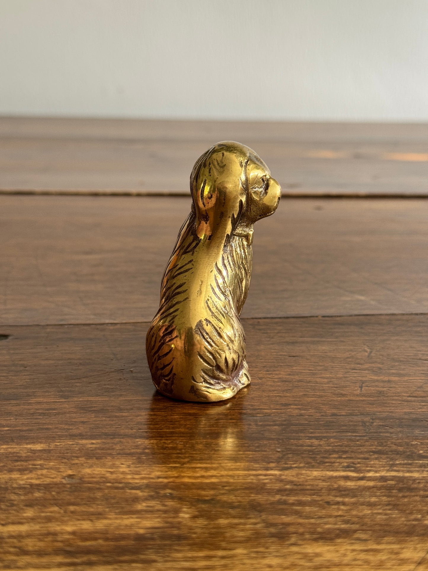 Vintage Brass Dog Figurine - Made in India