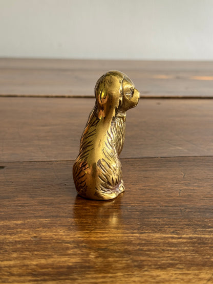 Vintage Brass Dog Figurine - Made in India