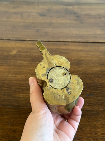 Vintage Brass Elephant Coin Bank - Lucky Trunk Up Elephant