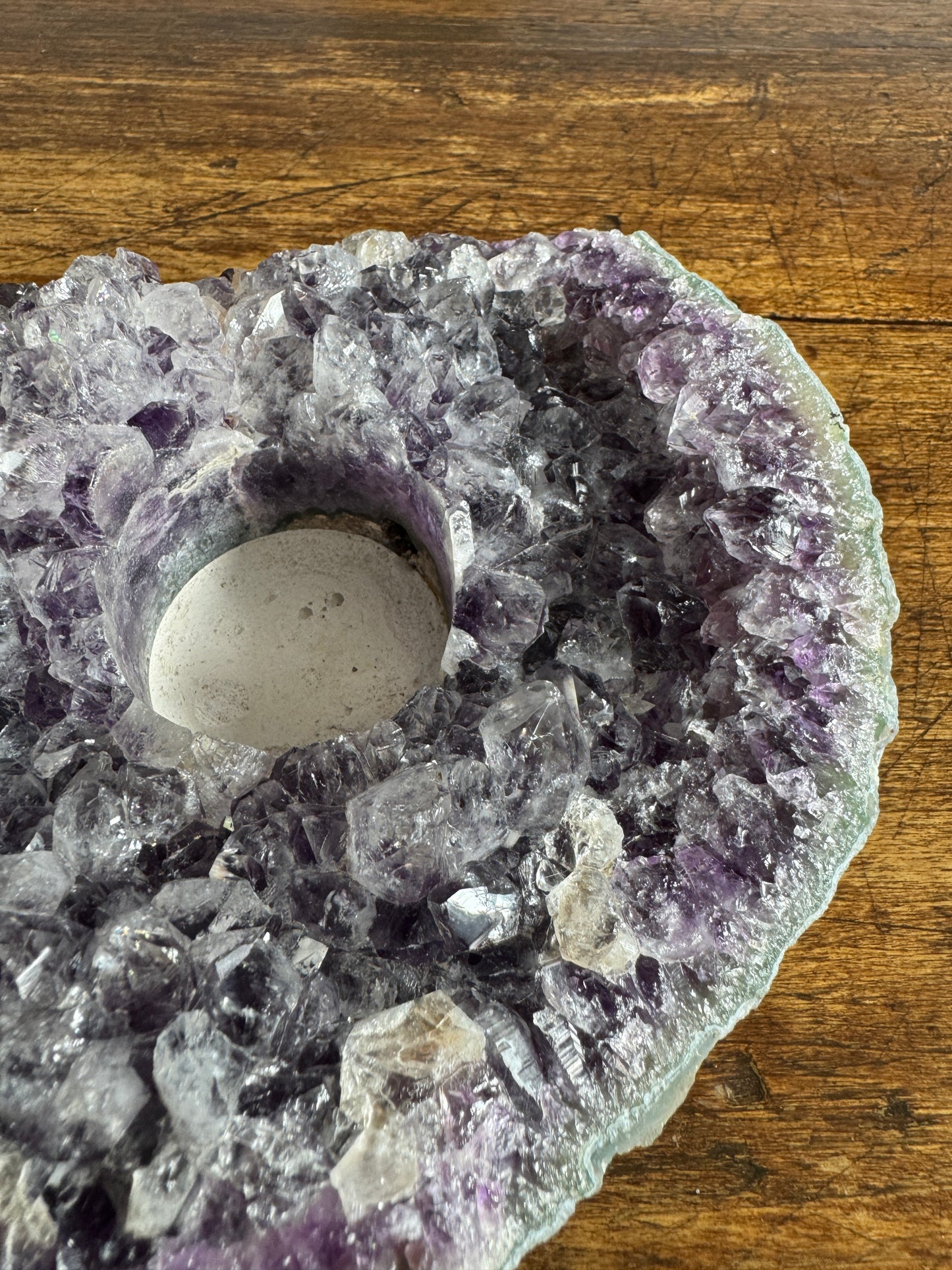 Raw Amethyst Stone Tealight Candle Holder - Made in Brazil