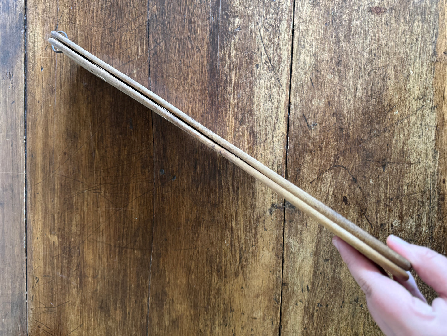 Vintage Pair of Wood Sock Stretchers on Hanger