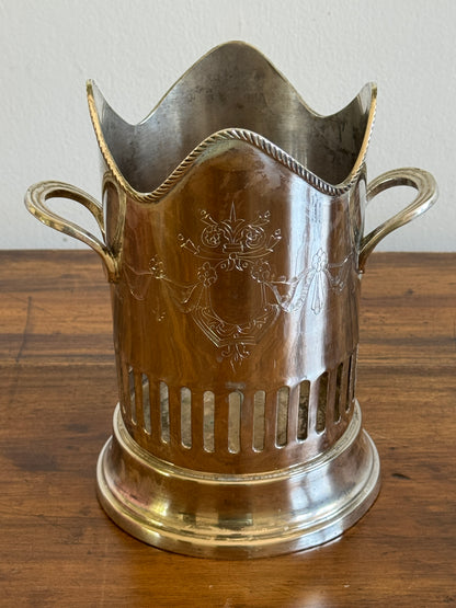 Vintage Silver Plated Bottle Holder Wine Caddy - Made in India