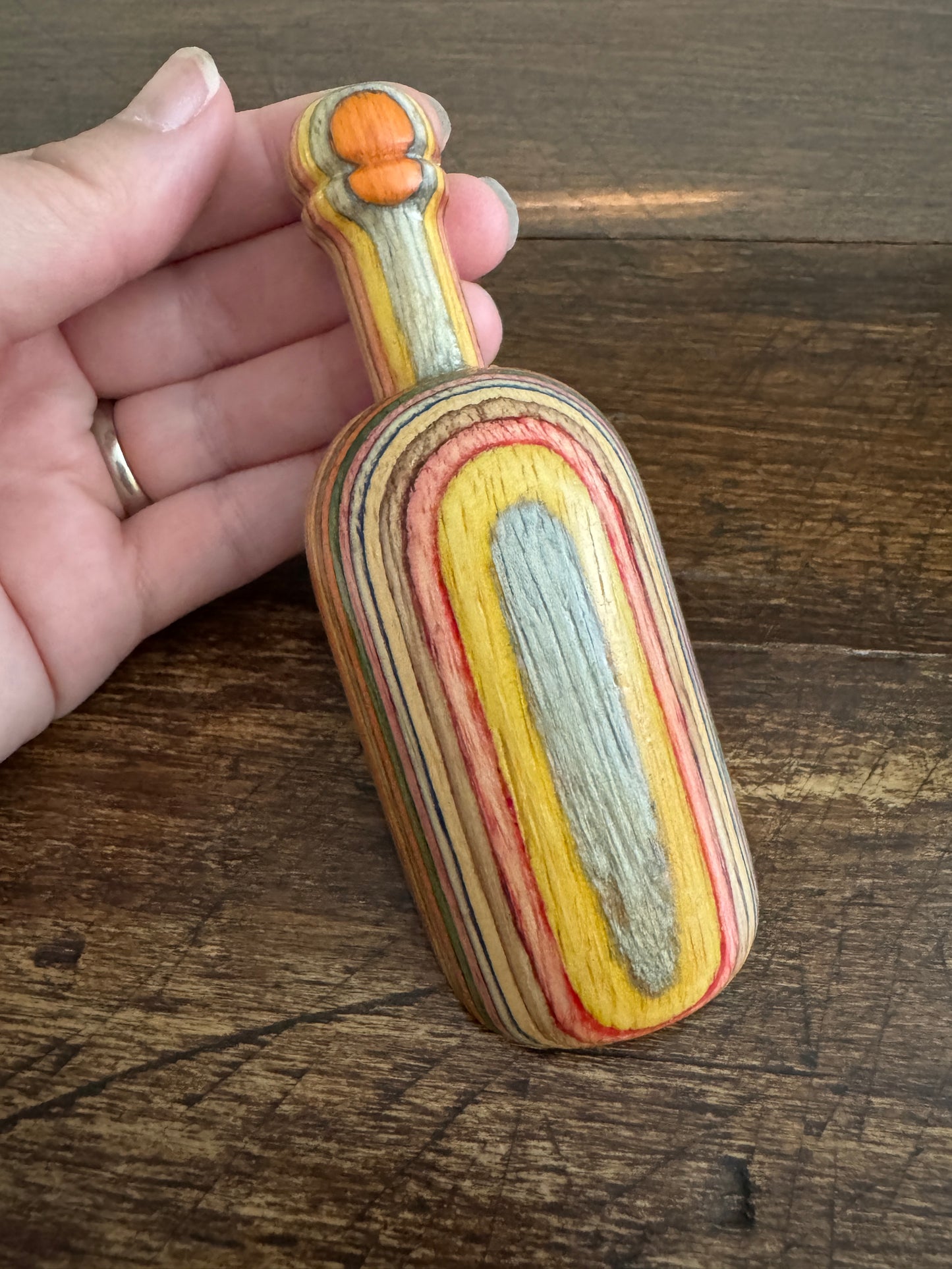 Mini Rainbow Pressed Wood Scoop