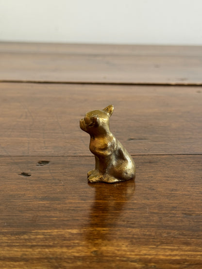 Miniature Brass Puppy Dog or Cub Figurine