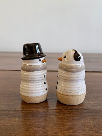 2020 Pottery Snowman Salt and Pepper Shakers