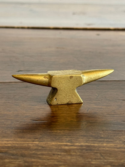 Miniature Brass Anvil Paperweight Figurine