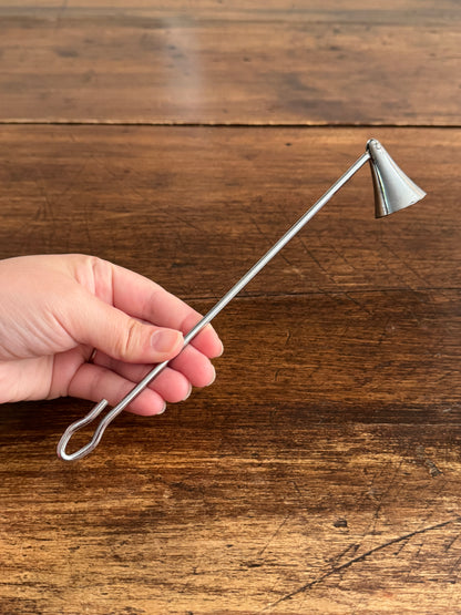 Vintage Simple Silver-Tone Candle Snuffer with Looped Handle