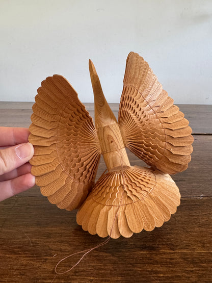 Layered Wood Bird Decoration Standing or String Hanger