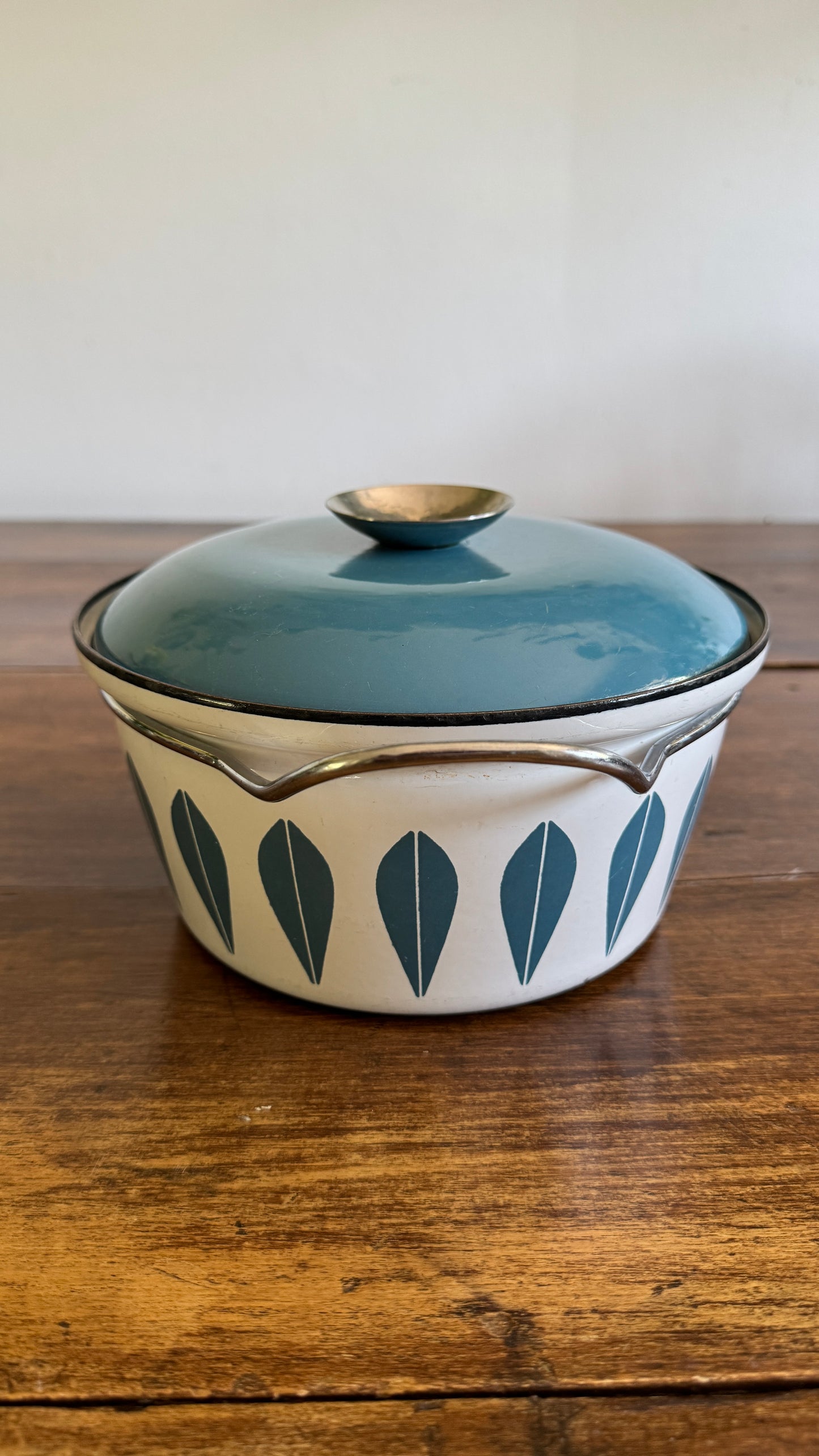 Vintage CathrineHolm Blue and White Mid Century Enamel Pot - Made in Norway