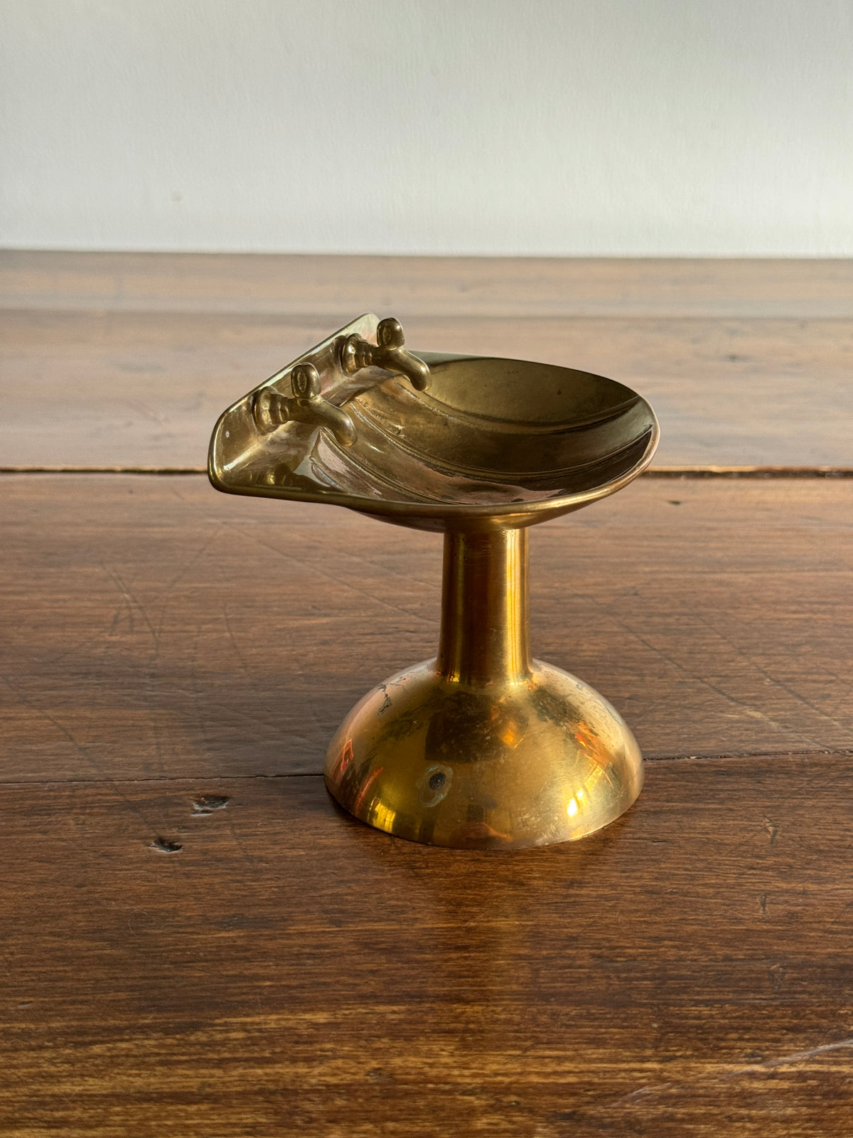 Vintage Brass Pedestal Sink Soap Dish - Bathroom Brass Decor