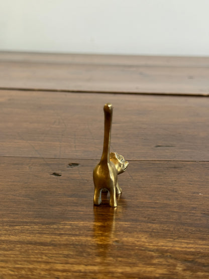 PICK ONE Vintage Brass Tail Up Cat Figurine - Cat Ring Holder