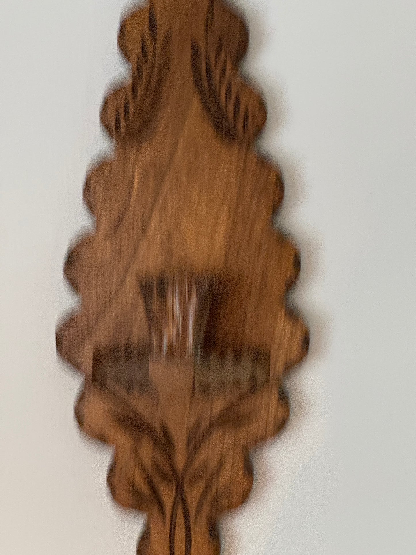 Vintage Wood Folk Art Carved Candle Sconce - Wall Mounted