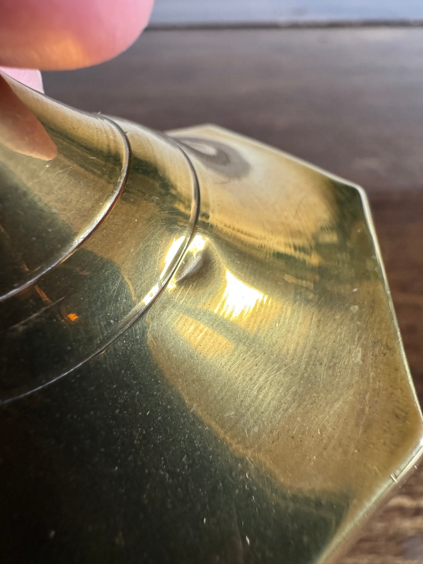 Vintage Pair of Shiny Brass Candlestick Holders