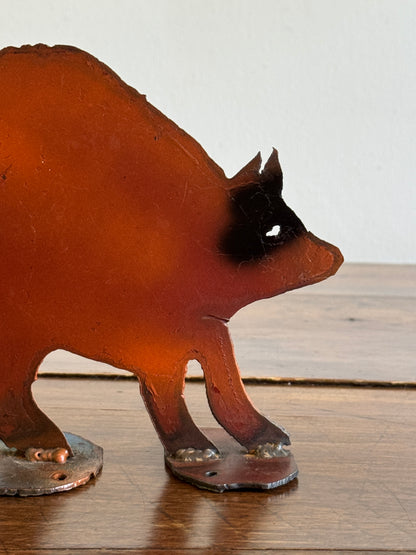 Vintage Metal Torch Garden Art - Racoon Art Sculpture
