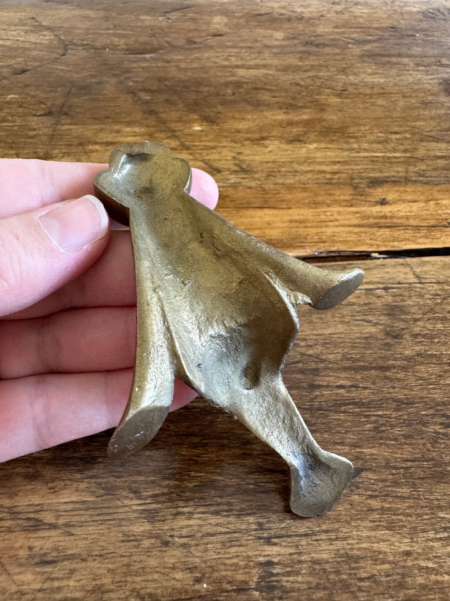 Vintage Brass Frog Shelf Sitter Couple
