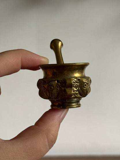 Miniature Brass Mortar and Pestle