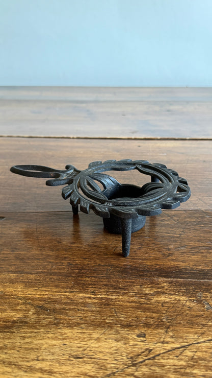 Vintage Cast Iron Trivet Warmer with Raised Feet and Tealight Candle Holder - Made in Japan