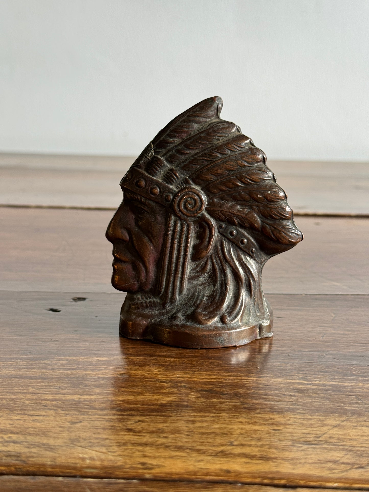 Vintage Chief Coin Bank with Niagara Falls Badge on Forehead