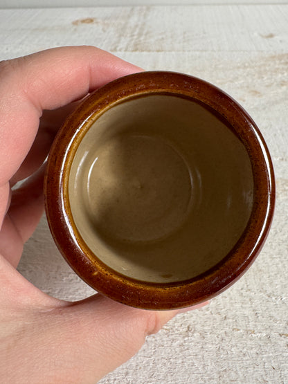 Vintage Small/Miniature Stoneware Jar - Rustic Farmhouse Kitchen Storage Jar - Open Pottery Jar