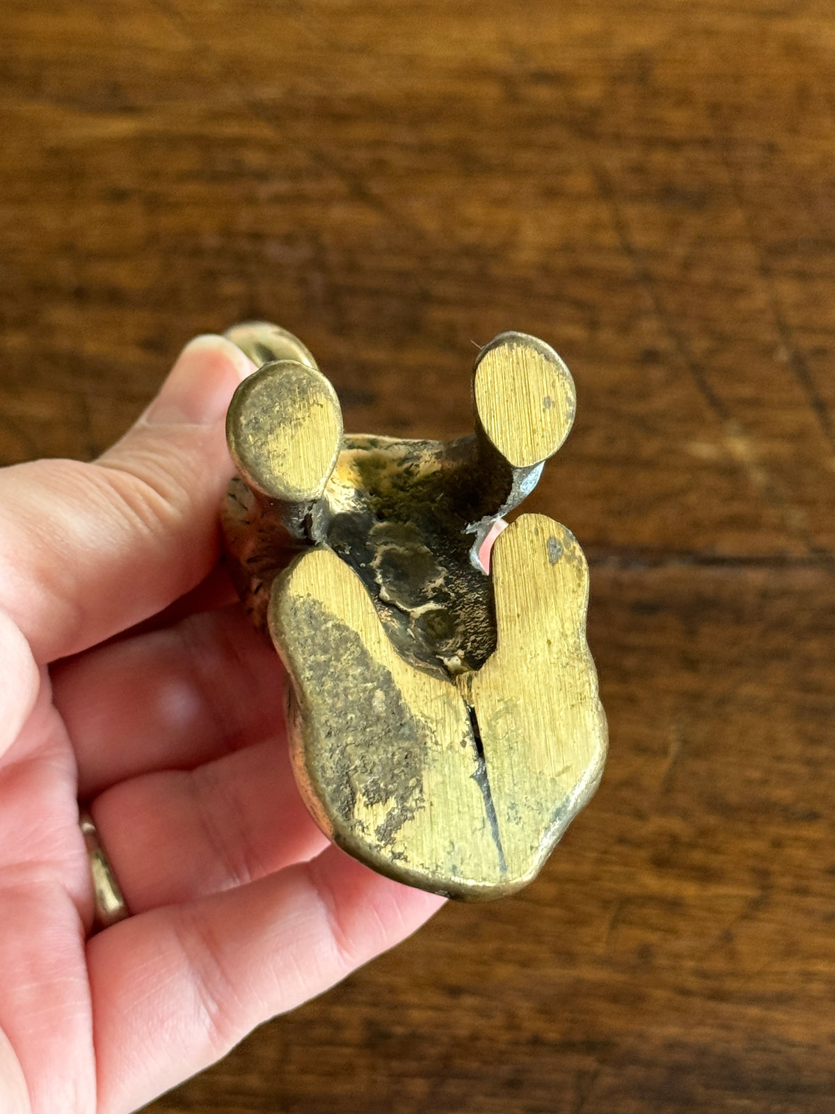 Vintage Sitting Brass Dog Figurine - Brass Dog Decor
