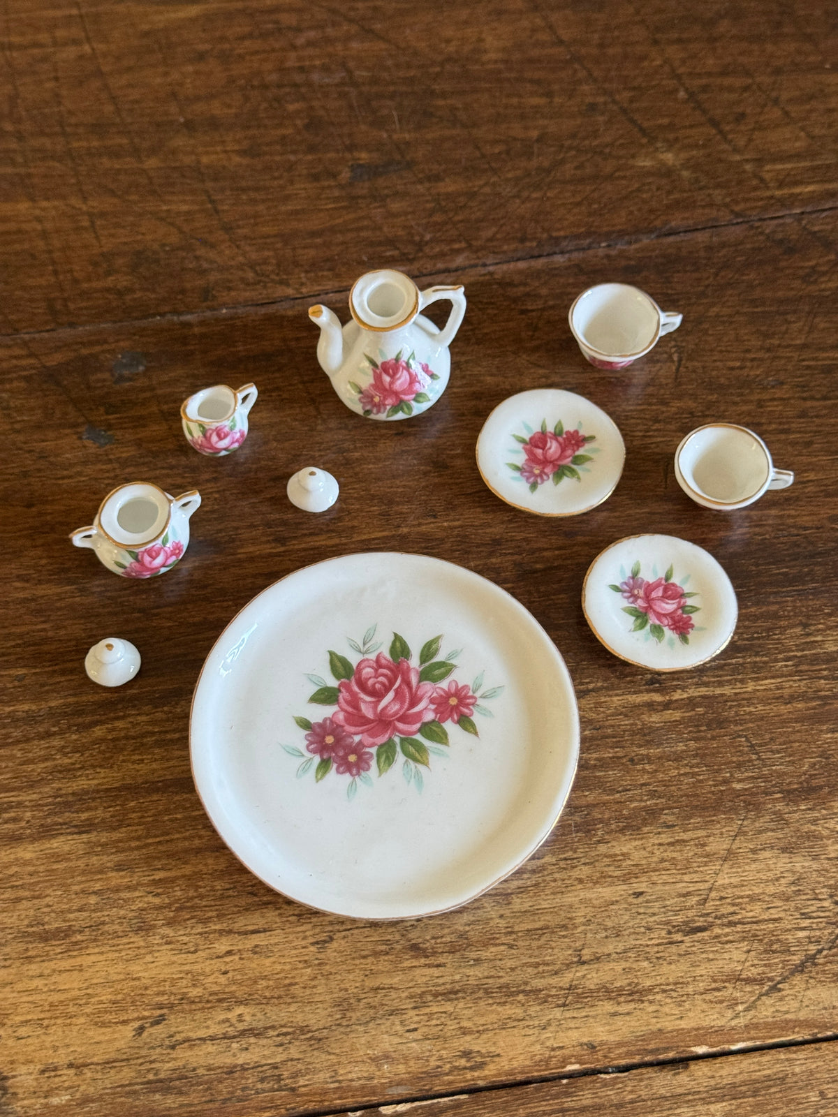 Vintage Miniature Bone China Brinton Mini Tea Set - Made in Taiwan