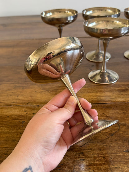 Vintage Set of 6 Silverplated Cups Bologna Italy