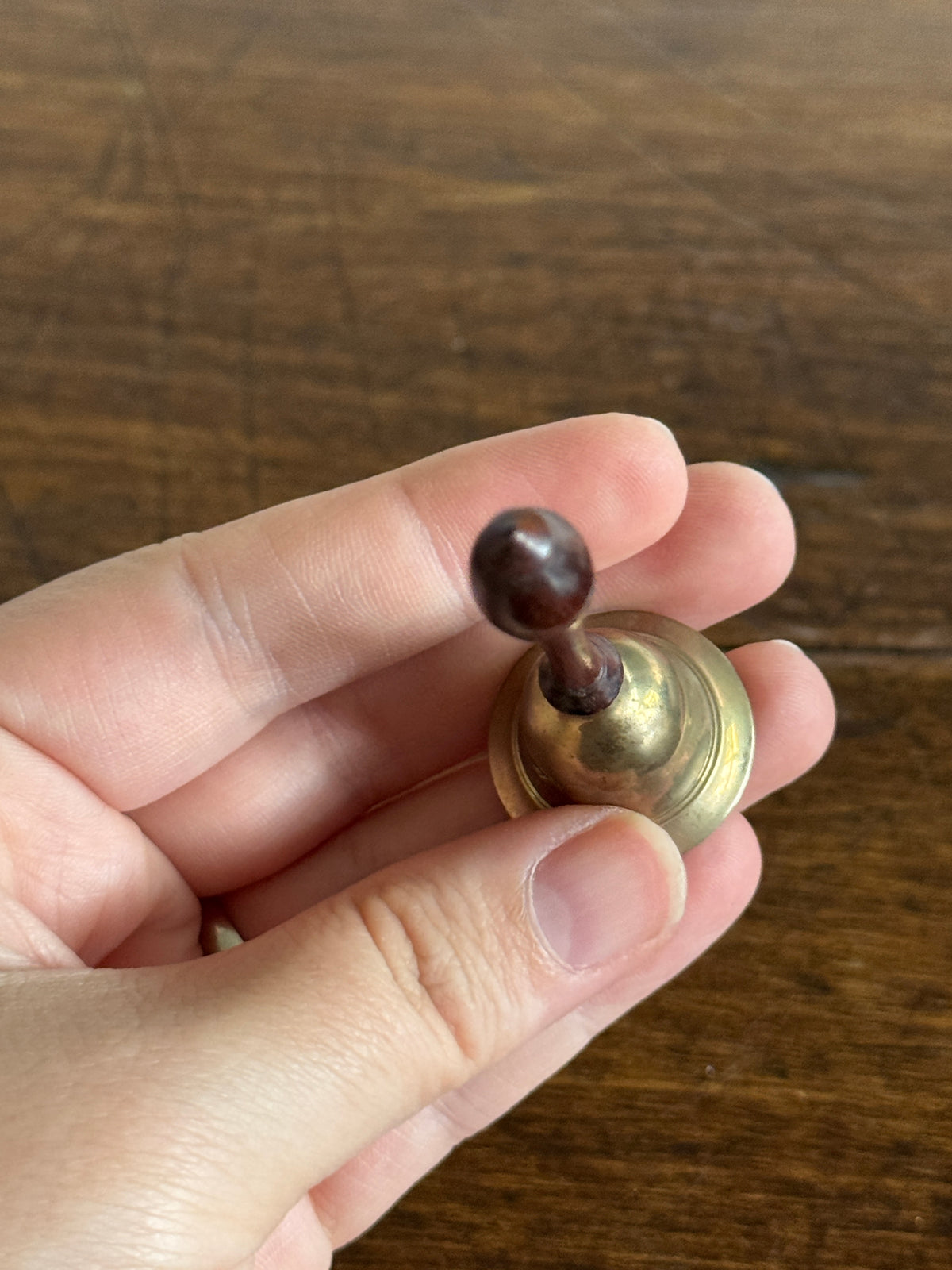 Miniature Skinny Brass and Wood Bell