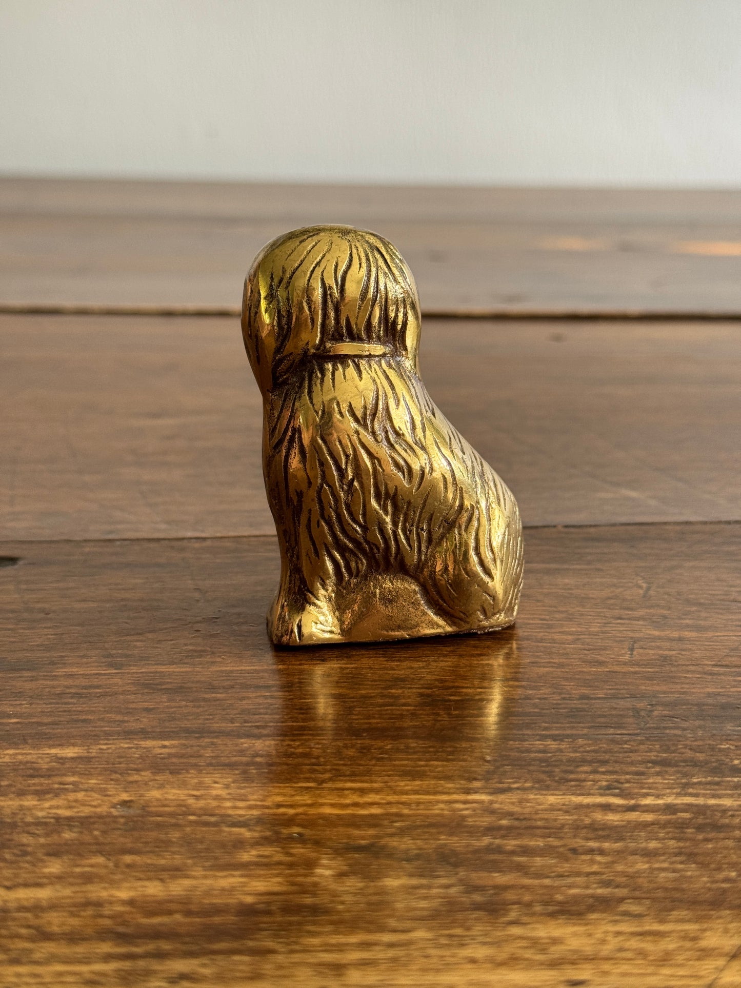 Vintage Brass Dog Figurine - Made in India