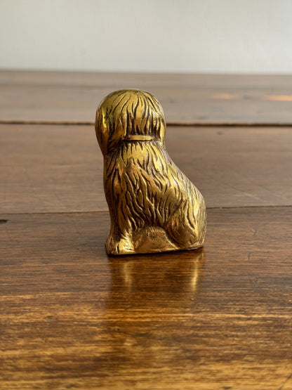 Vintage Brass Dog Figurine - Made in India