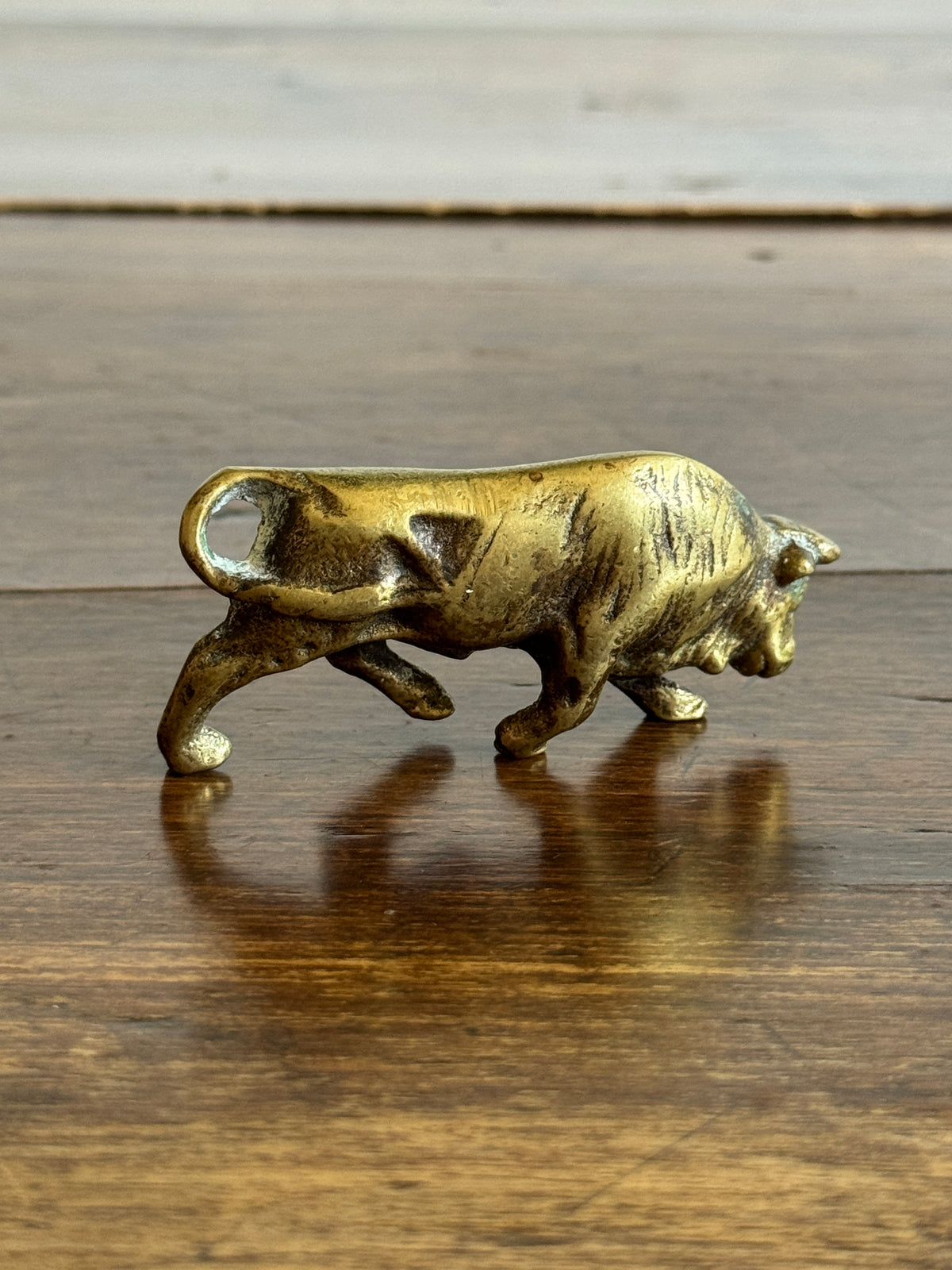 Small Vintage Brass Bull Figurine