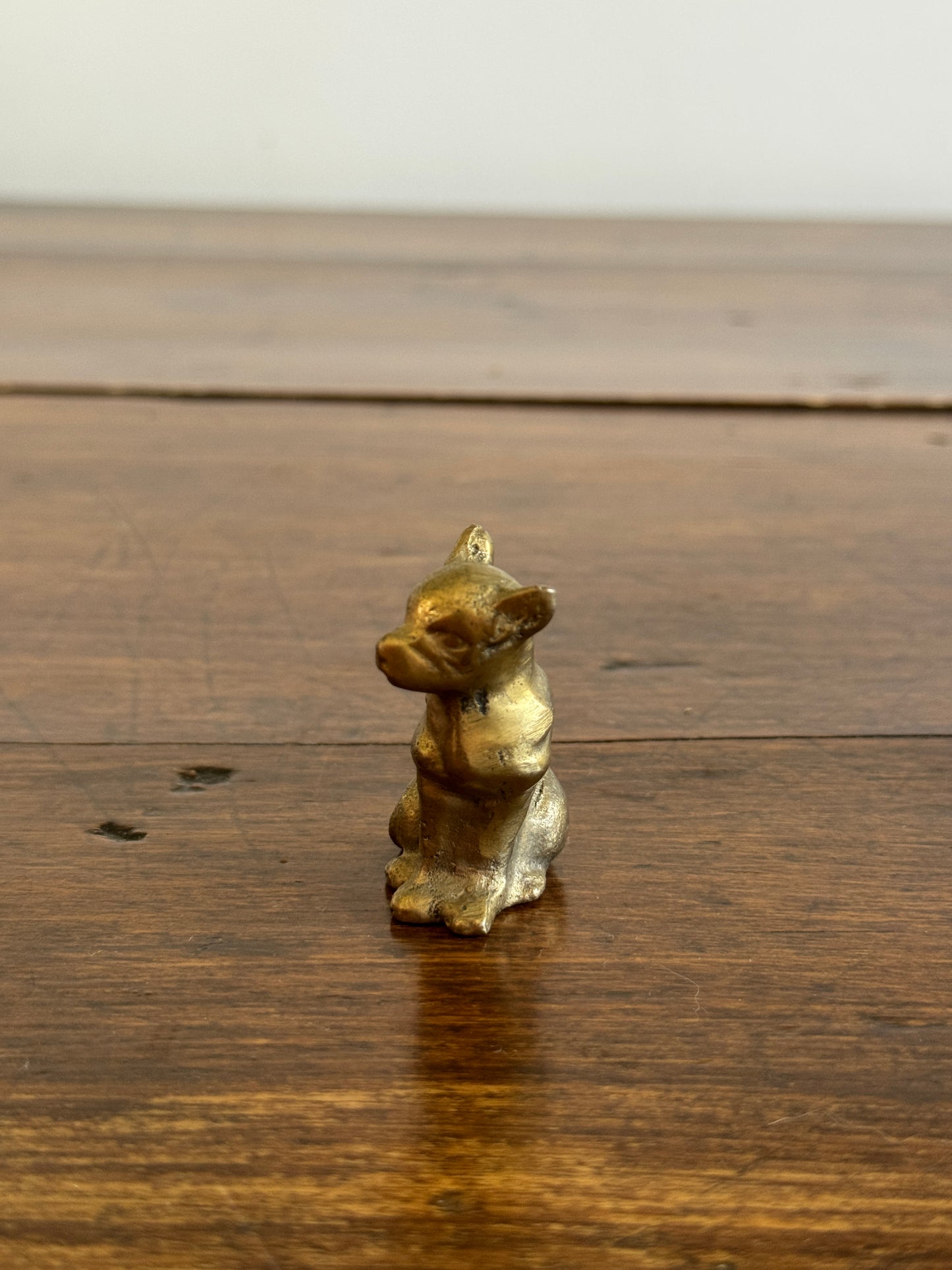 Miniature Brass Puppy Dog or Cub Figurine