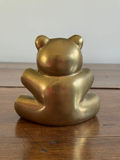 Vintage Hollow Cast Chubby Teddy Bear Figurine