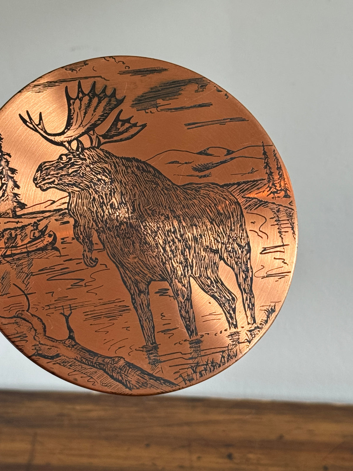 Moose in Water Copper Wall Hanging - Made in Canada