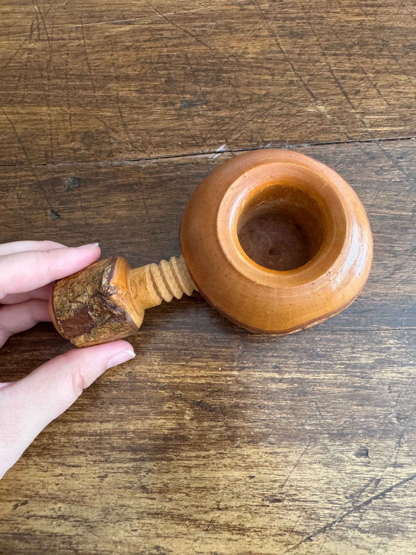 Wood Screw Style Nut Cracker with Live Edge Wood