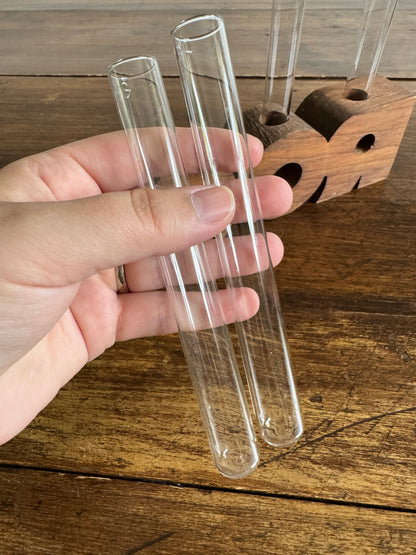 ROOT Propagation Vase - Wood Word with Glass Vial Holders