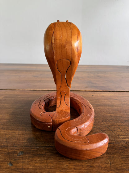 Wood Cobra Snake Puzzle - Standing Wood Snake Toy Puzzle