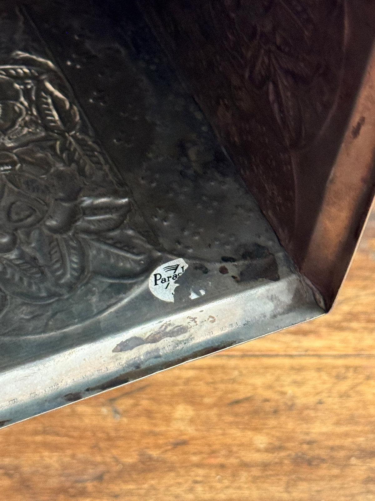 Vintage Silver-Plated Square Tissue Box Holder with Ornate Flower Detailing