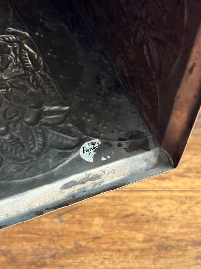 Vintage Silver-Plated Square Tissue Box Holder with Ornate Flower Detailing
