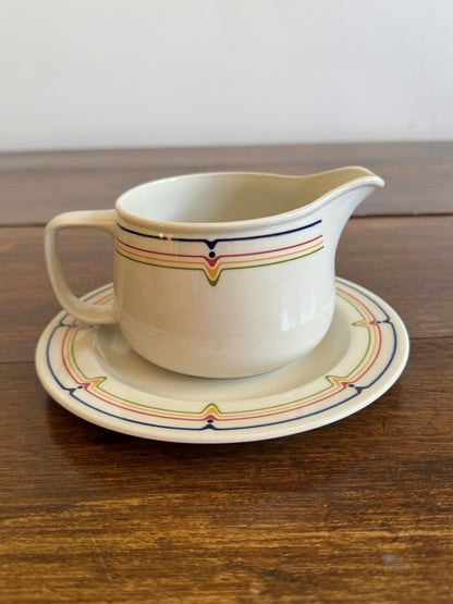 Vintage "Jazz" Micratex Cookware Gravy Boat and Plate by Adams - Made in England