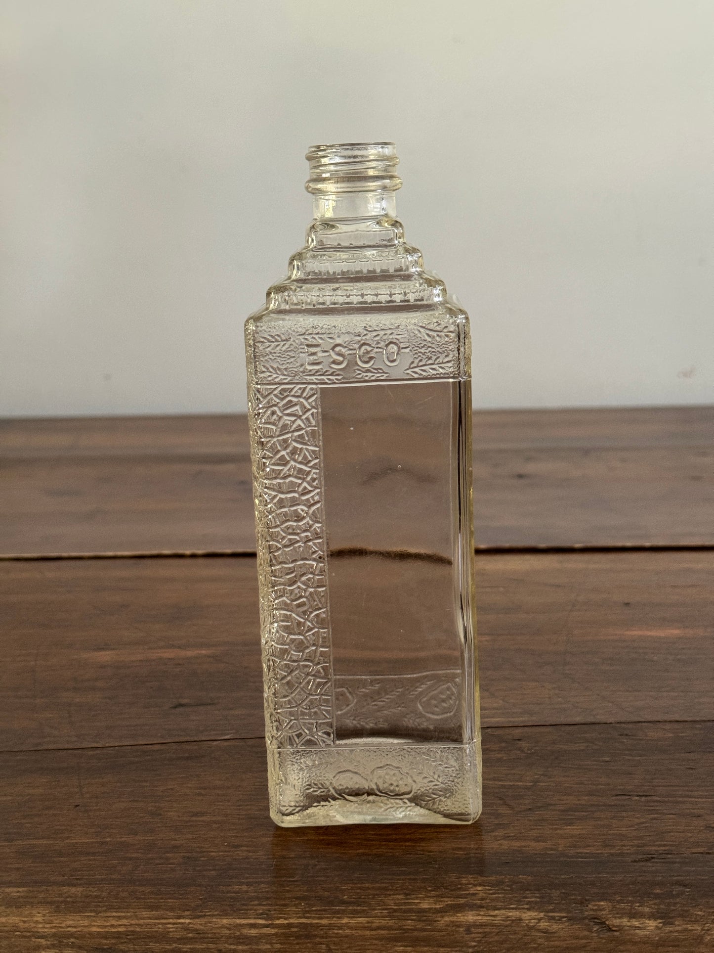 Vintage Clear Glass Embalming Bottle - Collectible Empty Bottle