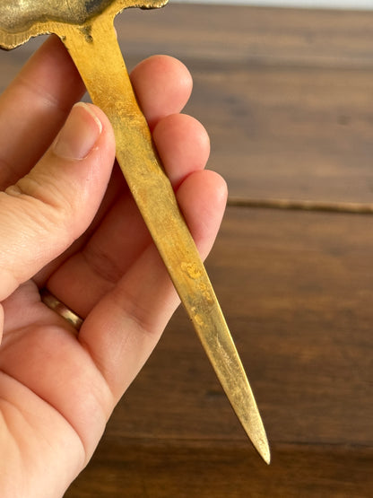 Vintage Brass Bear Letter Opener